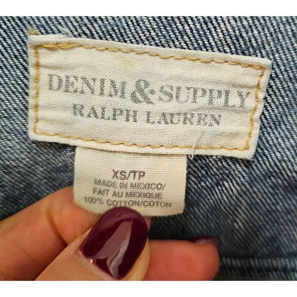 Denim and Supply Ralph Lauren Vintage Truckers‎ XS jean Jacket. Heavy distressed